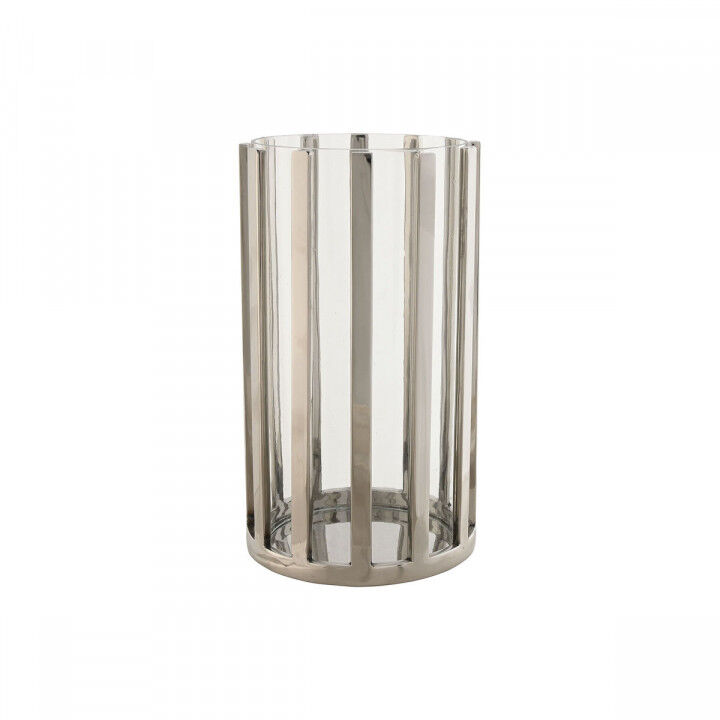 Kaarshouder Home ESPRIT Zilverkleurig Kristal Staal 12 x 12 x 20 cm