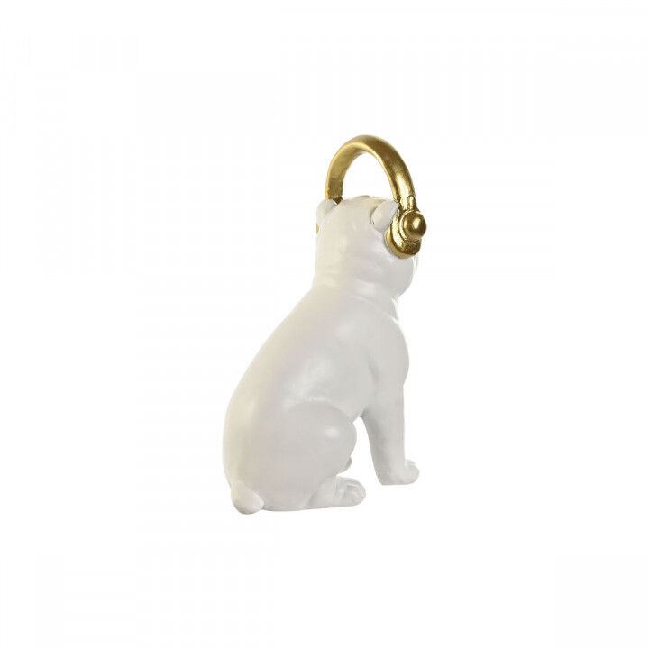 Decoratieve figuren Home ESPRIT Wit Zwart Gouden Hond 12 x 18 x 30 cm (2 Stuks)