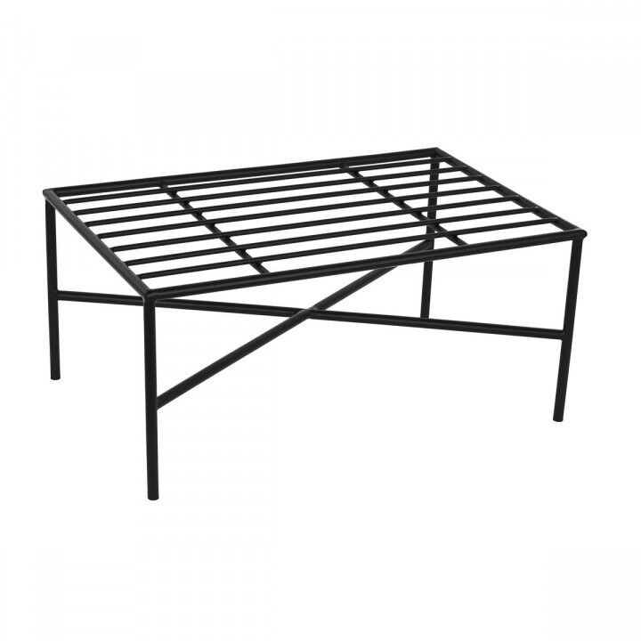 Poggiapiedi Home ESPRIT Bianco Nero Metallo Città 75 x 50 x 45 cm