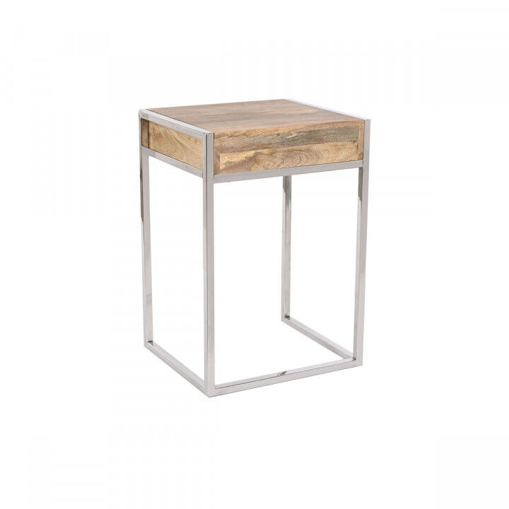 Juego de 2 mesas Home ESPRIT Marrón Plateado Natural Acero Madera de mango 45,5 x 41 x 66,5 cm