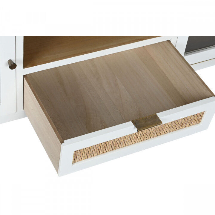 Tv-meubel Home ESPRIT Wit Kristal Paulownia hout 120 x 40 x 50 cm