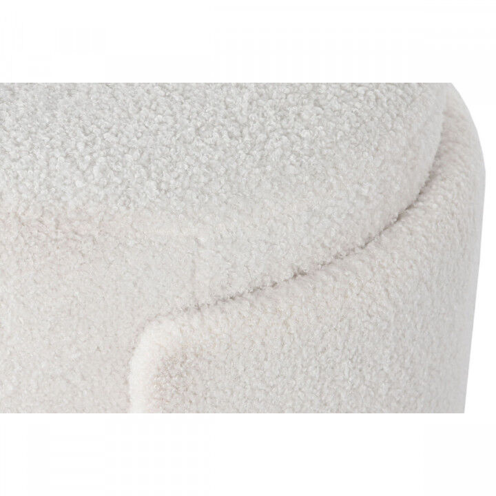 Voetensteun Home ESPRIT Wit Polyester Hout MDF Scandi 40 x 40 x 43 cm