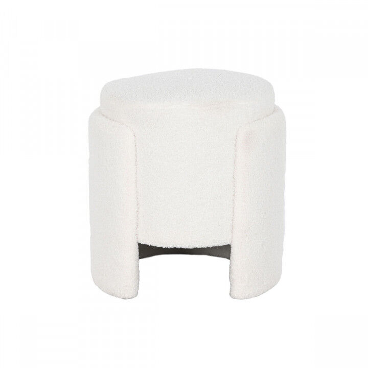 Fußstütze Home ESPRIT Weiß Polyester Holz MDF Scandi 40 x 40 x 43 cm