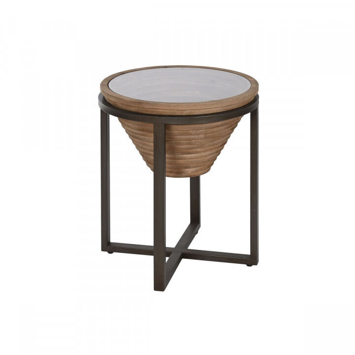 Side table Home ESPRIT Black Natural Crystal Fir 46 x 46 x 55,5 cm