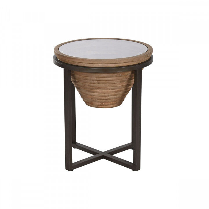 Side table Home ESPRIT Black Natural Crystal Fir 46 x 46 x 55,5 cm