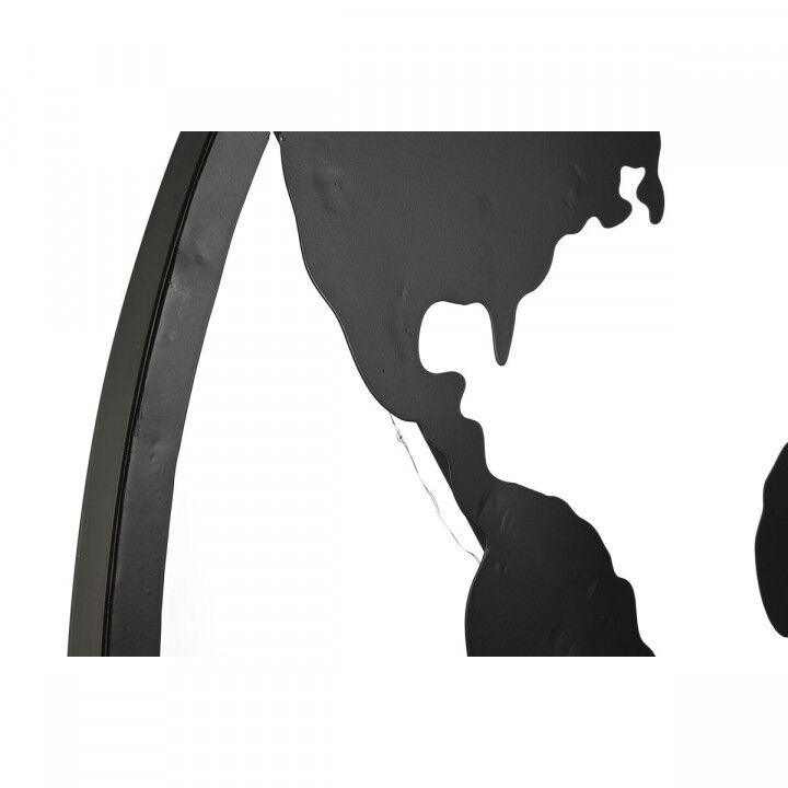 Decorazione da Parete Home ESPRIT Bianco Nero Mappamondo Loft 100 x 1 x 100 cm (2 Unità)