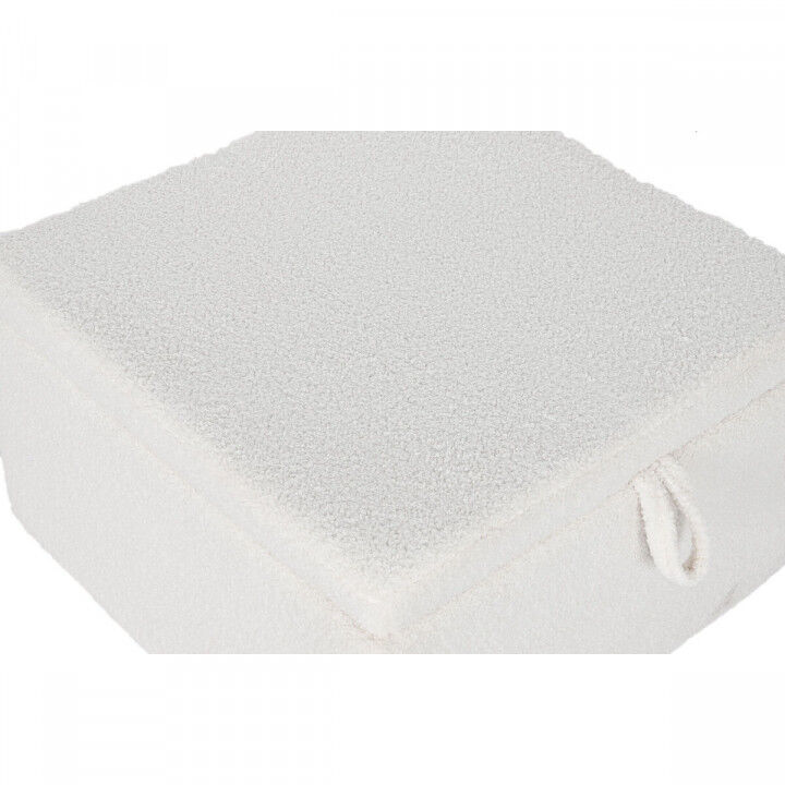 Panca Home ESPRIT Bianco Poliestere Legno MDF 60 x 60 x 36 cm
