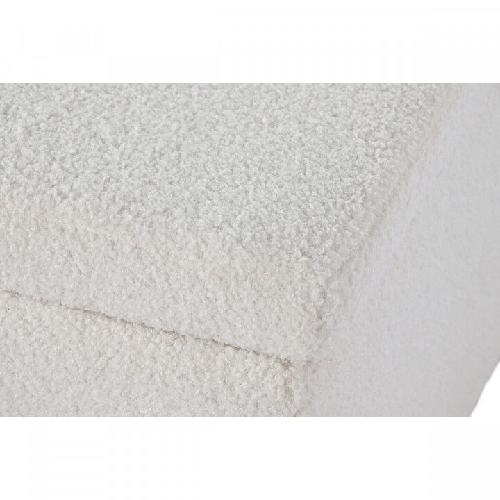 Banqueta Home ESPRIT Blanco Poliéster Madera MDF 60 x 60 x 36 cm