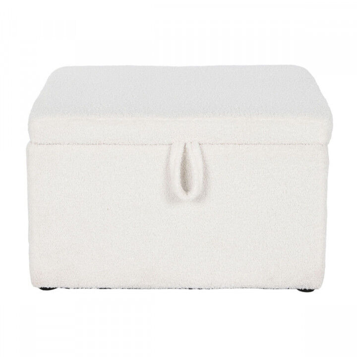 Kruk Home ESPRIT Wit Polyester Hout MDF 60 x 60 x 36 cm