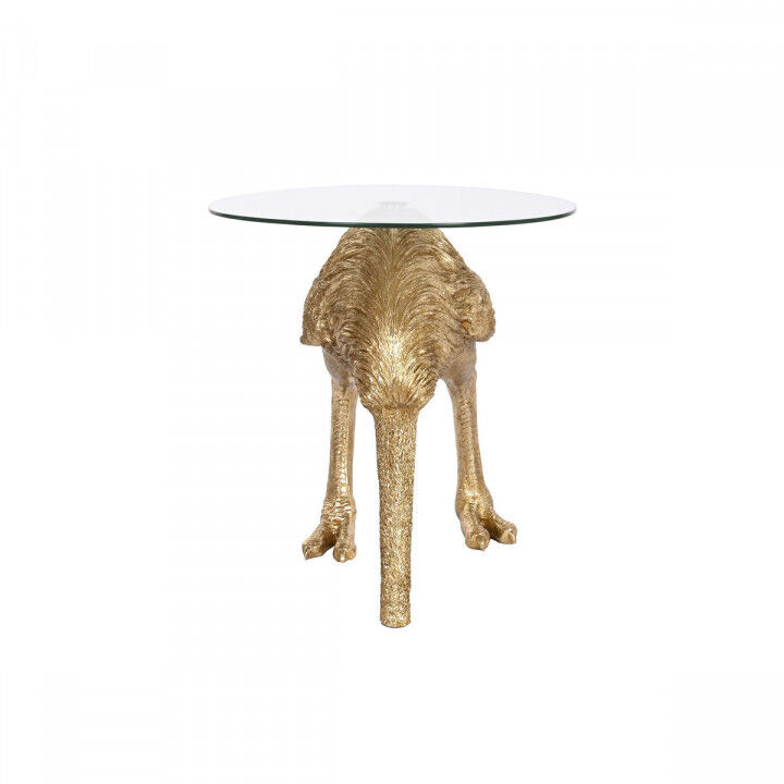 Tavolino Aggiuntivo Home ESPRIT Dorato Resina Cristallo 60 x 60 x 62 cm