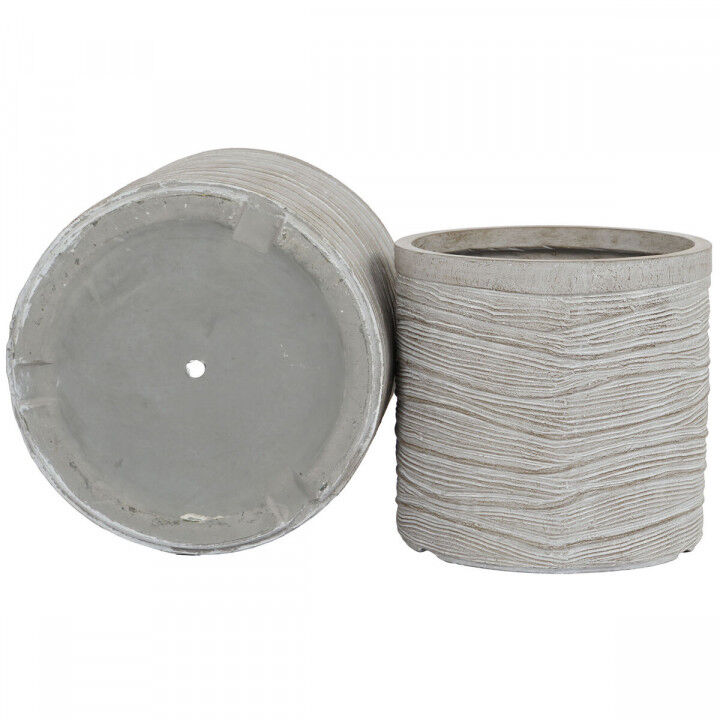 Set of Planters Home ESPRIT Beige Fibreglass Magnesium 44,5 x 44,5 x 44 cm (3 Units)