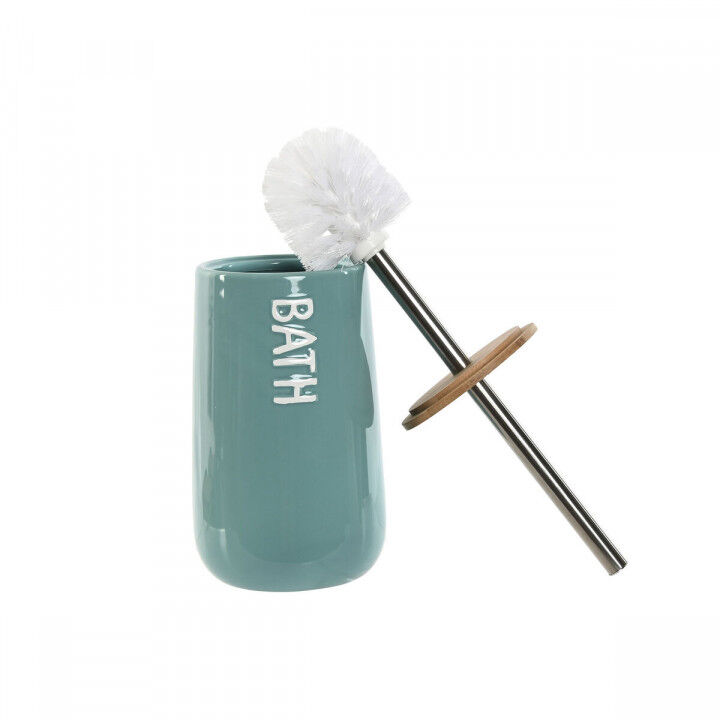 Toilet Brush Home ESPRIT Beige Turquoise Bamboo Stainless steel Dolomite 12,2 x 12,2 x 35,2 cm (2 Units)