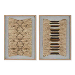 Cadre 3D Home ESPRIT Raphia polystyrène 50 x 3 x 70 cm 50 x 3,5 x 70 cm