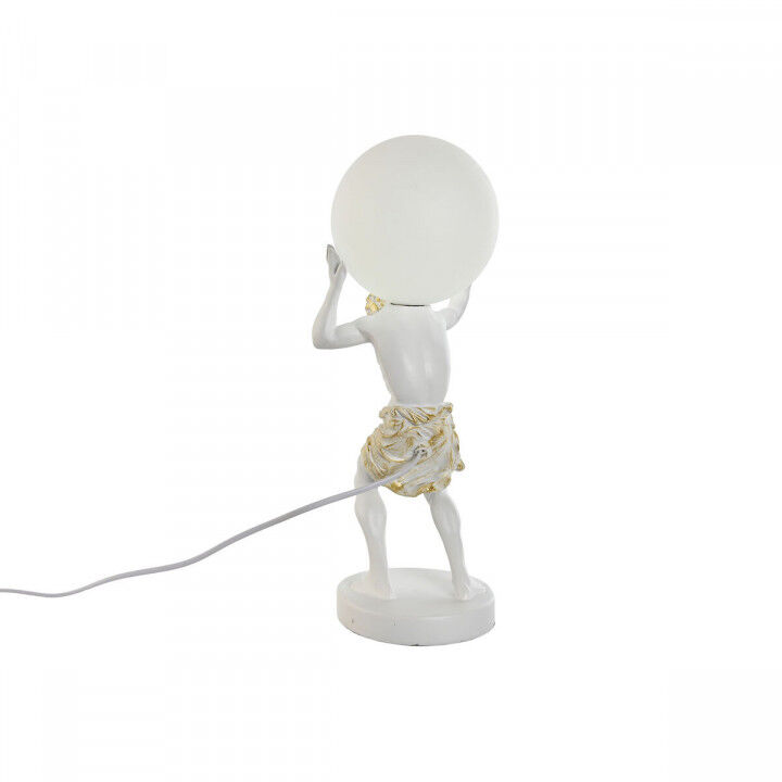 Lampe de bureau Home ESPRIT Blanc Doré Résine Plastique 220 V 18 x 17 x 44 cm