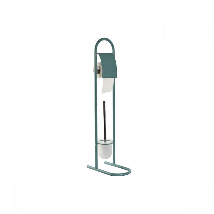 Portarotolo di Carta Igienica Home ESPRIT Bianco Turchese Metallo 30 x 16 x 78,5 cm (2 Unità)