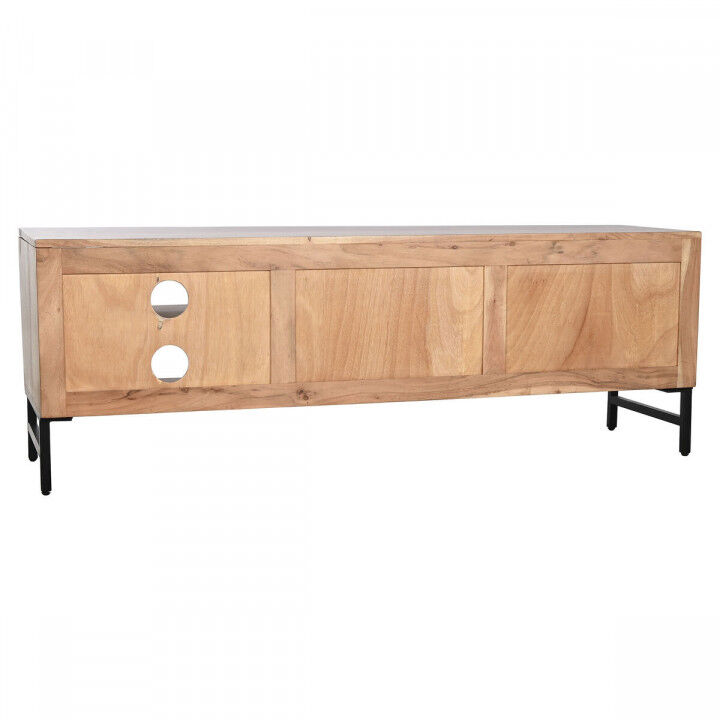 TV furniture Home ESPRIT Brown Black Metal Acacia 145 x 40 x 52 cm