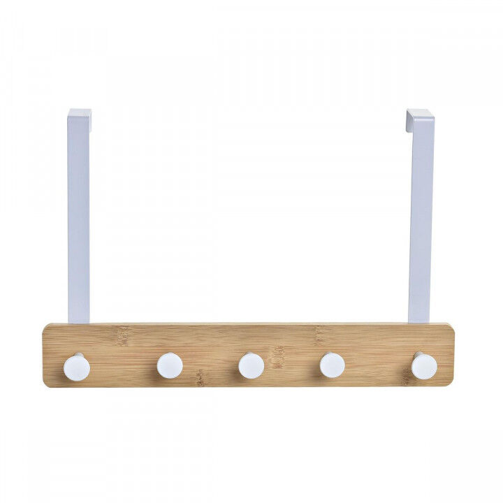 Appendiabiti per Porte Home ESPRIT Bianco Metallo Bambù 38,5 x 4,8 x 25,5 cm