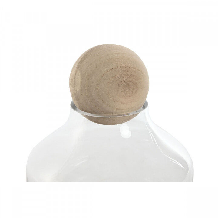 Vase Home ESPRIT Durchsichtig natürlich Holz Kristall 18 x 18 x 24 cm