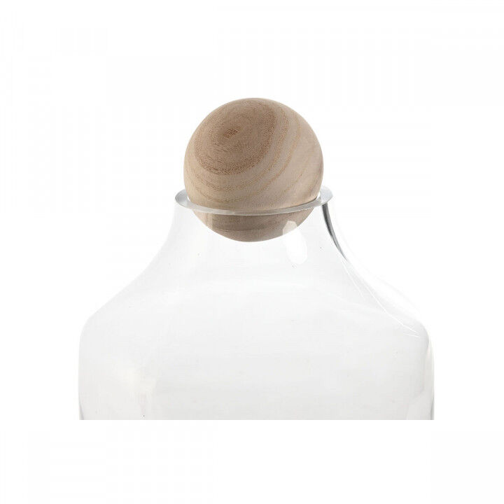 Jarrón Home ESPRIT Transparente Natural Madera Cristal 21 x 21 x 42 cm