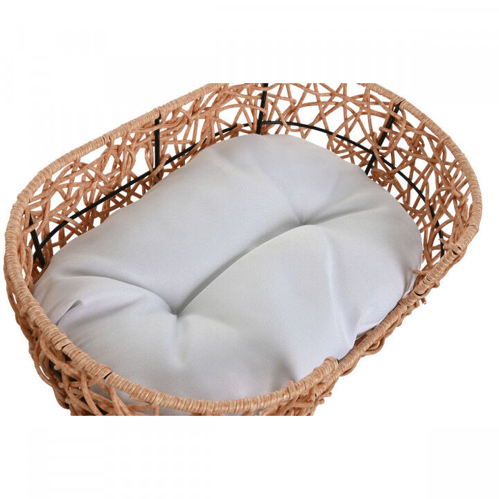 Letto per animali domestici Home ESPRIT Bianco Marrone Chiaro Metallo rattan sintetico 50 x 35 x 14 cm (2 Pezzi)