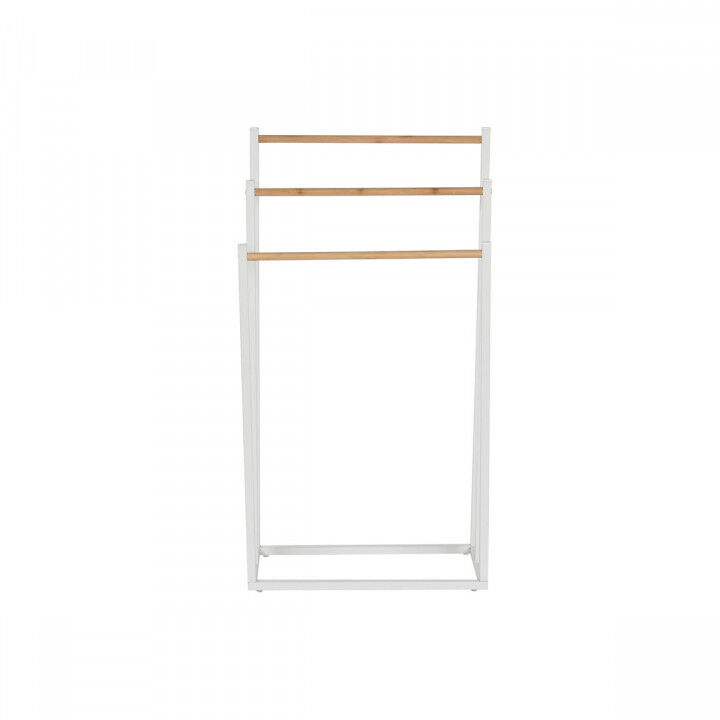 Free-Standing Towel Rack Home ESPRIT White Natural Metal Bamboo 45 x 22 x 85 cm