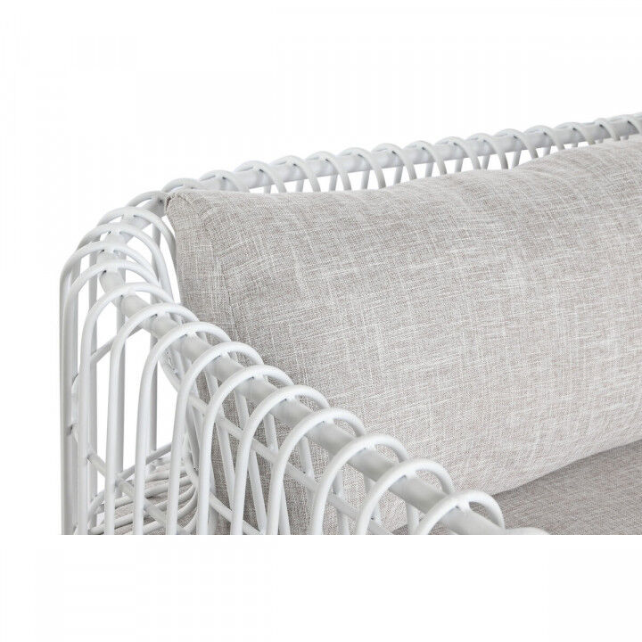 Divano Home ESPRIT Bianco Beige Metallo 180 x 66 x 66 cm