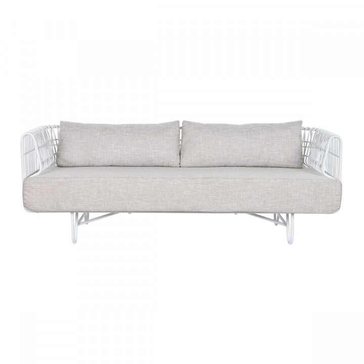 Sofa Home ESPRIT White Beige Metal 180 x 66 x 66 cm