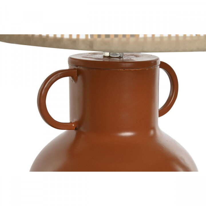 Lampada da tavolo Home ESPRIT Bianco Naturale Terracotta Metallo Bambù 50 W 220 V 22 x 22 x 33 cm (2 Unità)