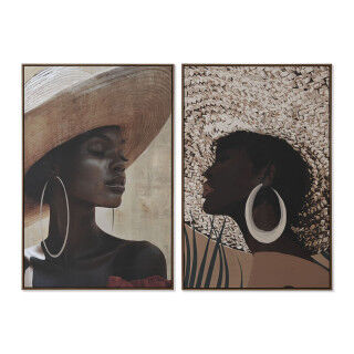 Toile Home ESPRIT Marron Beige Colonial Chapeau 80 x 4,5 x 120 cm (2 Unités)