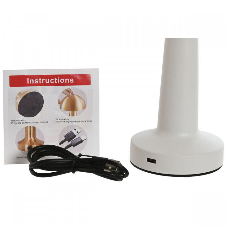 Lámpara de mesa Home ESPRIT Blanco Negro 9 x 9 x 22 cm (2 Unidades)