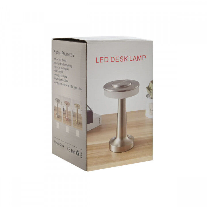 Lampe de bureau Home ESPRIT Cuivre Doré Argenté 12 x 12 x 20 cm (3 Unités)