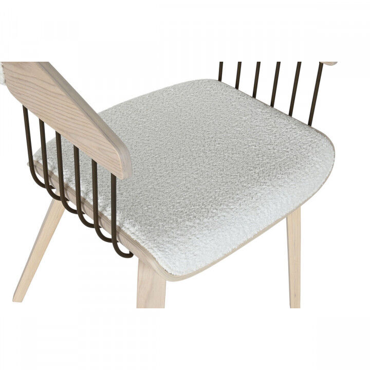 Chaise de Salle à Manger Home ESPRIT Blanc Polyester Bois 51 x 55 x 76,5 cm