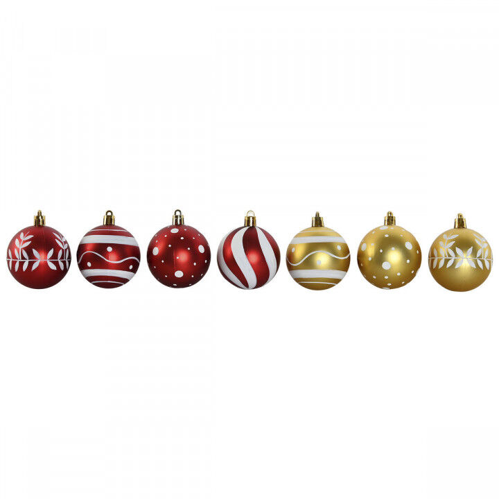 Bolas de Navidad Home ESPRIT Rojo Dorado PVC 25 x 6 x 25 cm (16 Piezas)