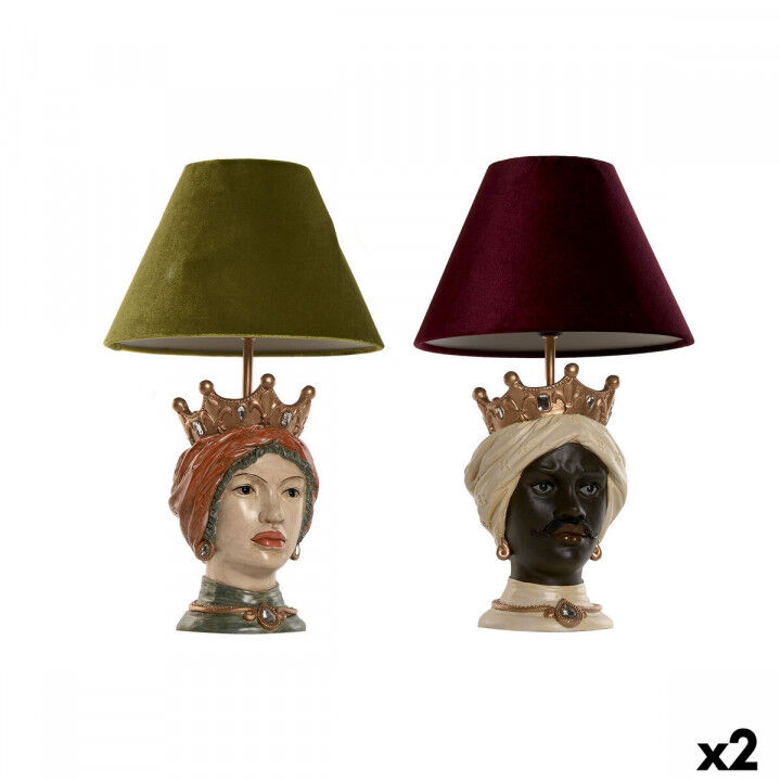 Desk lamp Home ESPRIT Multicolour Resin 26 x 26 x 43 cm (2 Units)