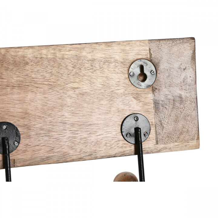 Portemanteau Home ESPRIT Blanc Noir Naturel Métal Bois de manguier Buda 38 x 5 x 16 cm