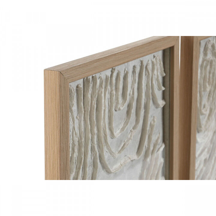 Set di 2 quadri Home ESPRIT Carta Cristallo 25 x 2 x 35 cm