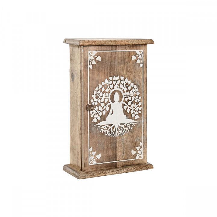 Armario de llaves Home ESPRIT Blanco Natural 18 x 7,5 x 28 cm