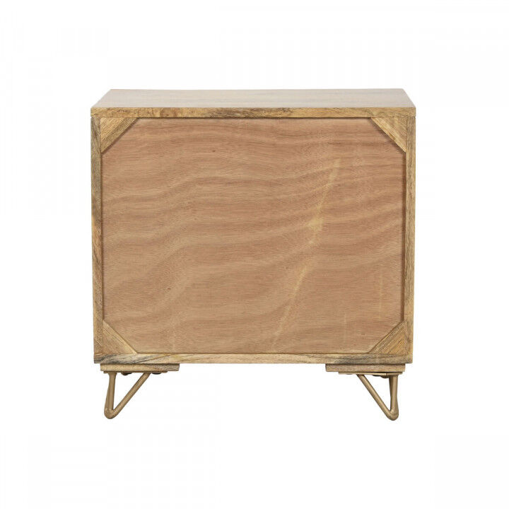 Mesita de Noche Home ESPRIT Dorado Natural 50 x 40 x 50 cm