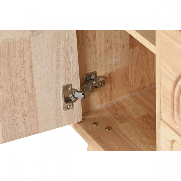 Credenza Home ESPRIT Naturale Metallo Rattan Legno d'albero della gomma 73,5 x 35 x 78 cm