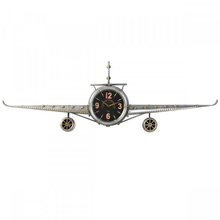 Wall Clock Home ESPRIT Golden Silver Metal Aeroplane Vintage 143 x 20 x 46 cm