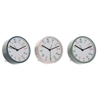 Orologio da Tavolo Home ESPRIT Azzurro Rosa Turchese (3 Unità)