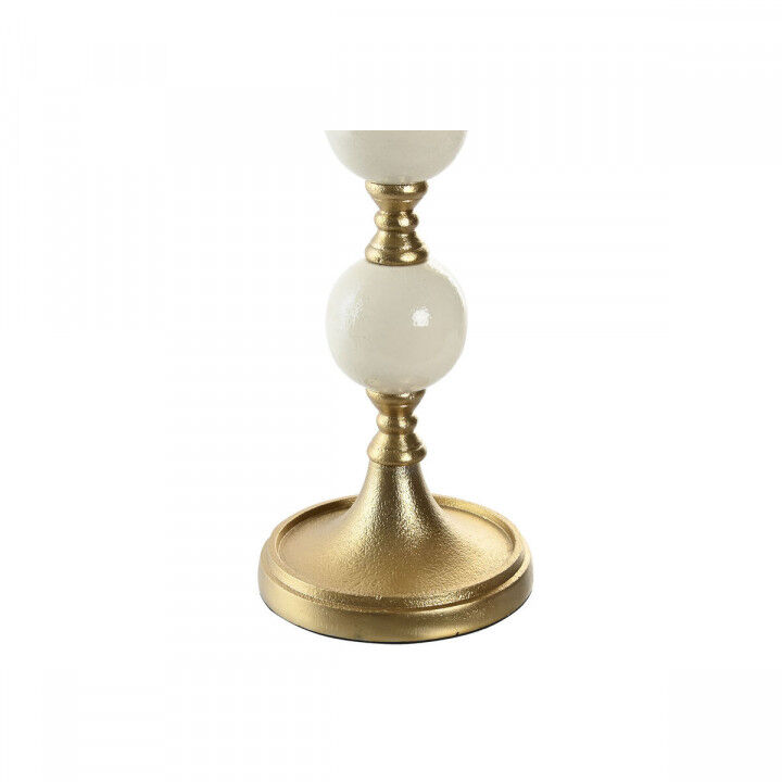 Candelabro Home ESPRIT Bianco Dorato Alluminio Moderno 15 x 15 x 33 cm