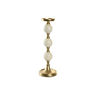 Candelabro Home ESPRIT Bianco Dorato Alluminio Moderno 15 x 15 x 43.5 cm
