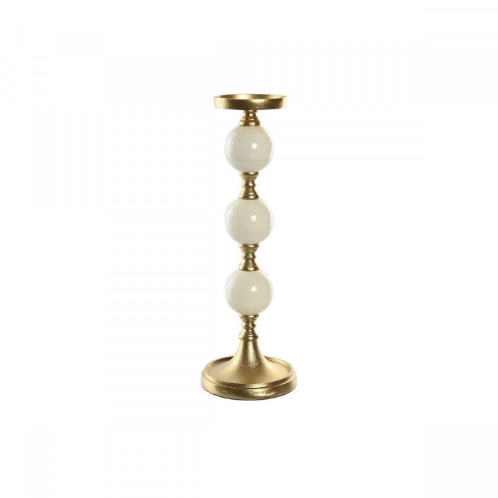 Candle Holder Home ESPRIT White Golden Aluminium Modern 15 x 15 x 43.5 cm