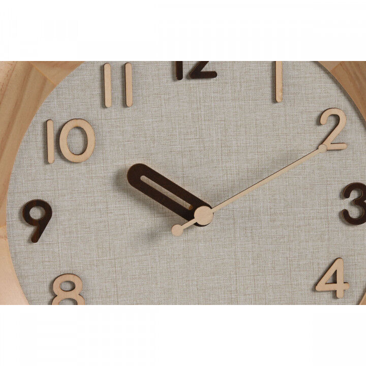 Orologio da Parete Home ESPRIT Beige Naturale Legno 30 x 5 x 30 cm (2 Unità)