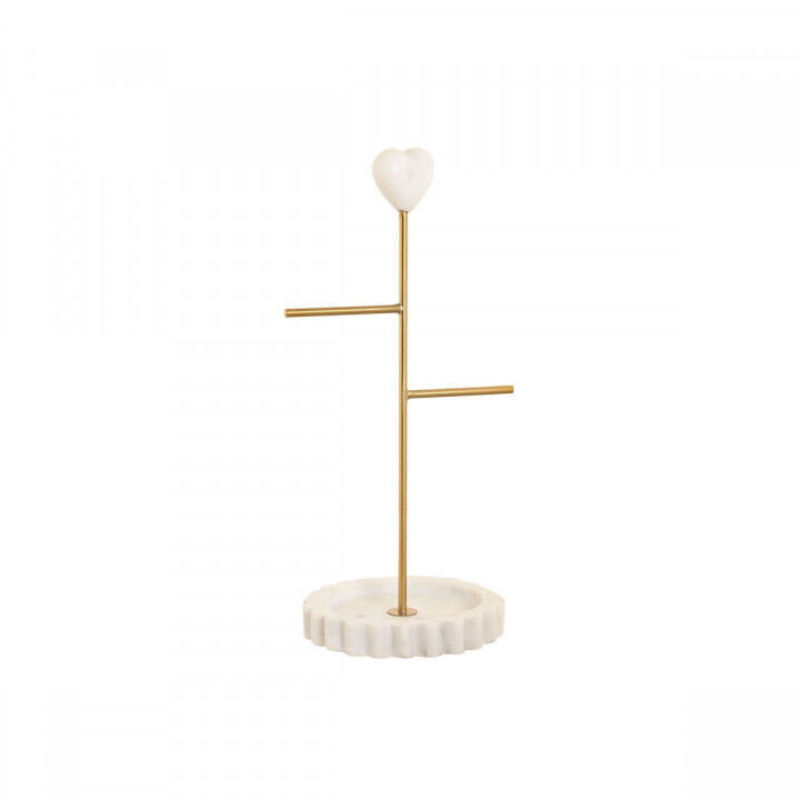 Joyero de Pie Home ESPRIT Blanco Dorado Metal 16 x 13 x 32 cm