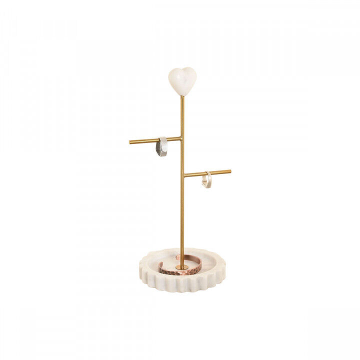 Portagioie Verticale Home ESPRIT Bianco Dorato Metallo 16 x 13 x 32 cm