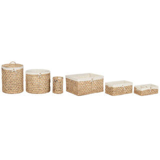 Decorative box Home ESPRIT Natural Water hyacinth Tropical