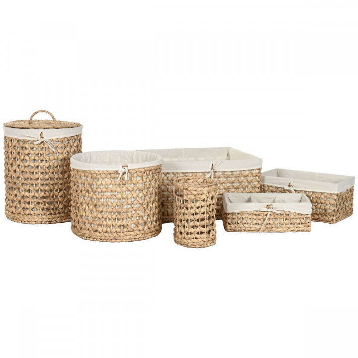 Decorative box Home ESPRIT Natural Water hyacinth Tropical