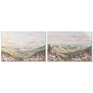 Canvas Home ESPRIT Blue Green Moutain 120 x 3,5 x 80 cm (2 Units)